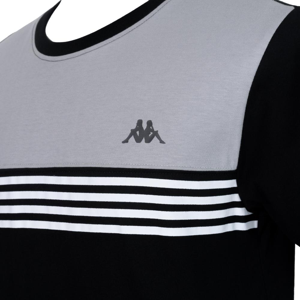 Polera Kappa Men Color Block Black Grey White