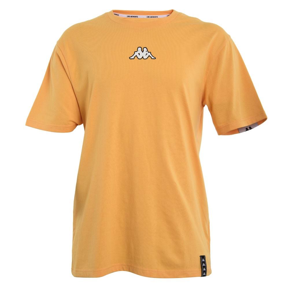 Polera Men Orange Banda Back Cross White