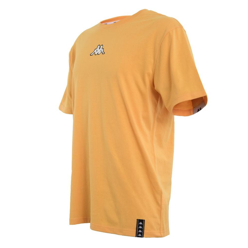 Polera Men Orange Banda Back Cross White