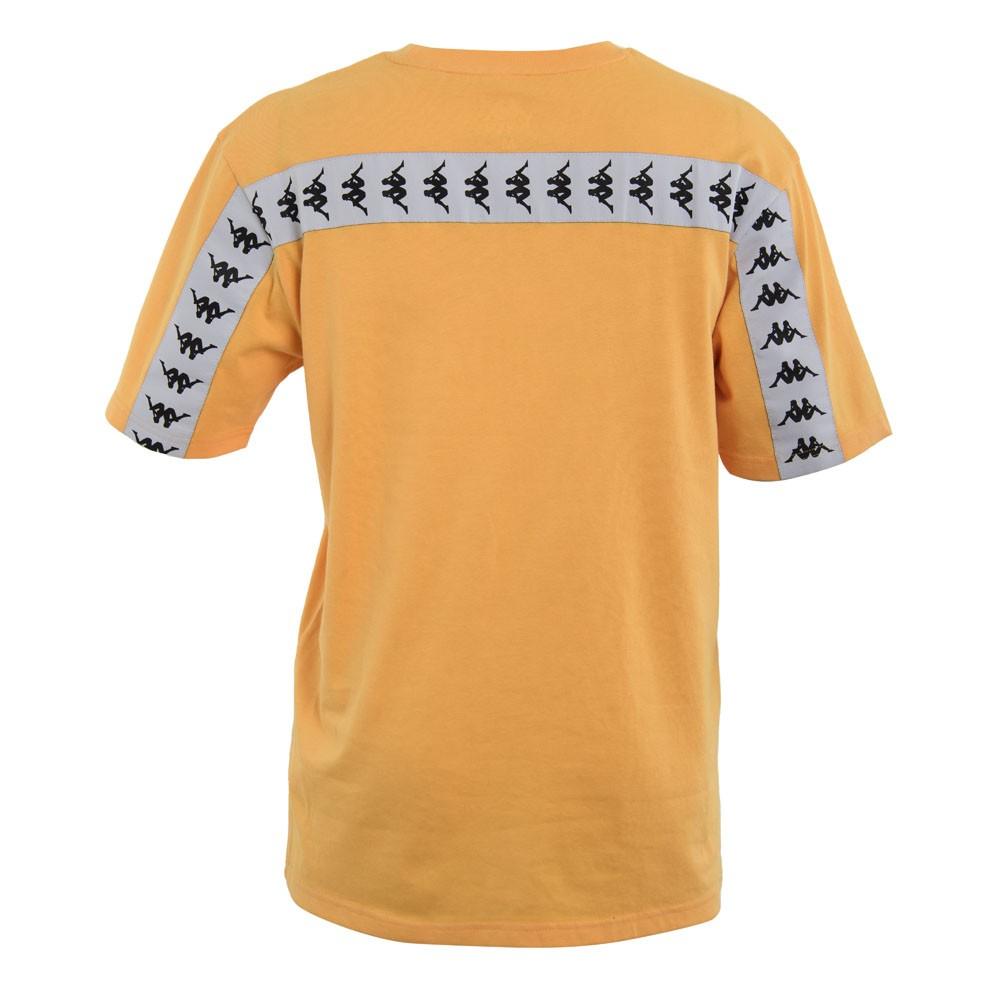 Polera Men Orange Banda Back Cross White