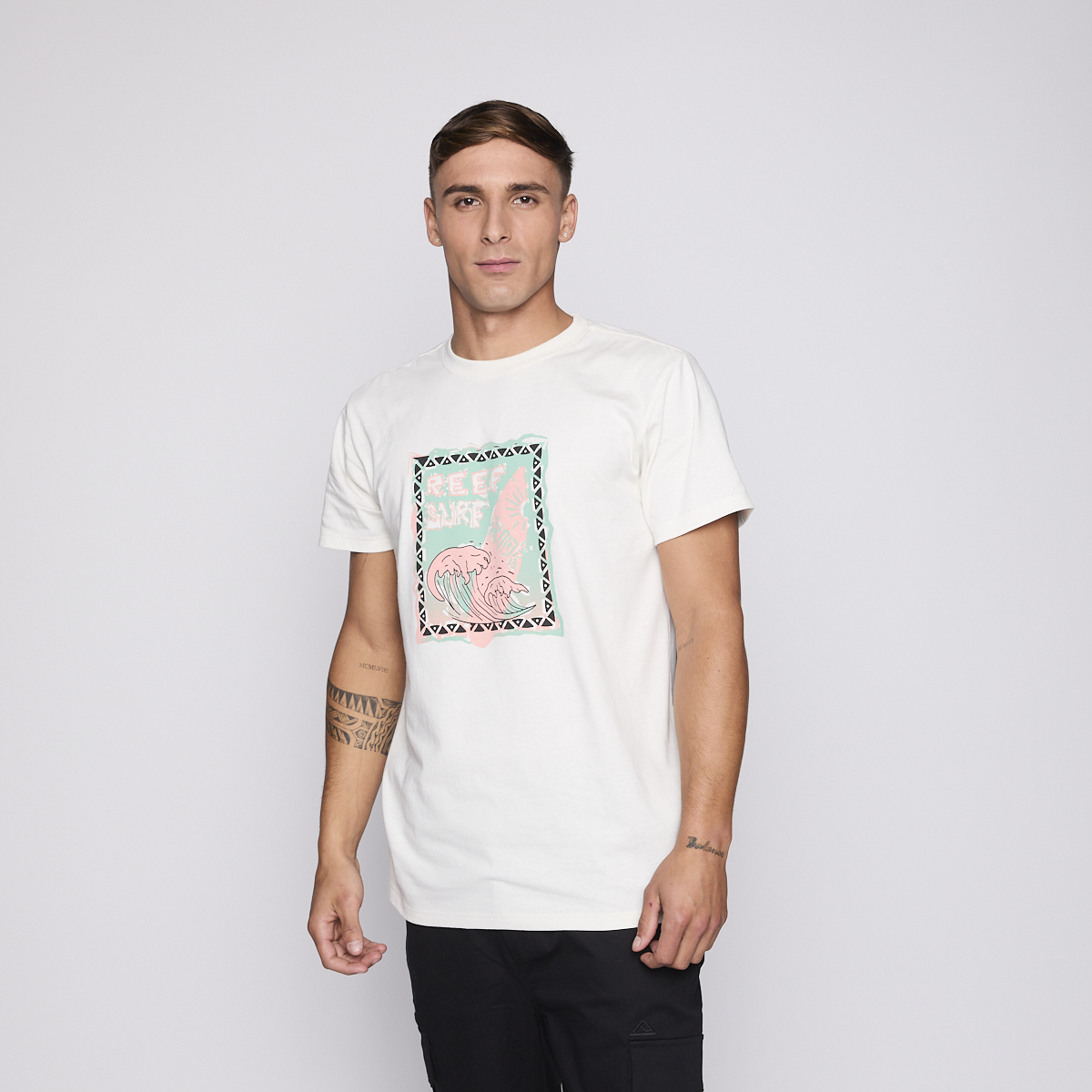 Polera Reef Men Surf Surf Beige