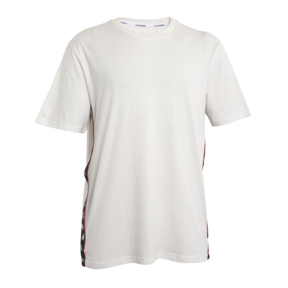 Polera Men White Logo Back Black