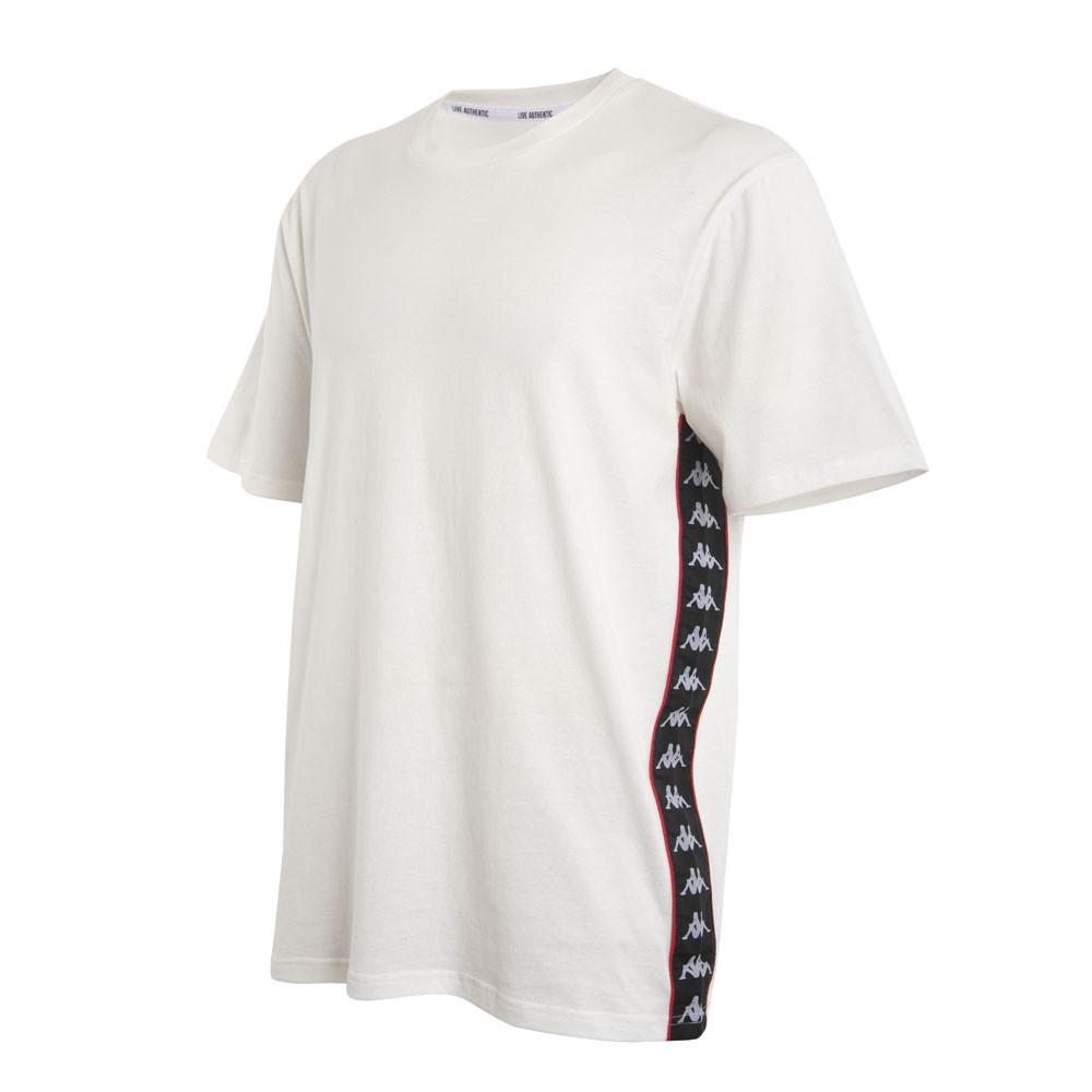 Polera Men White Logo Back Black