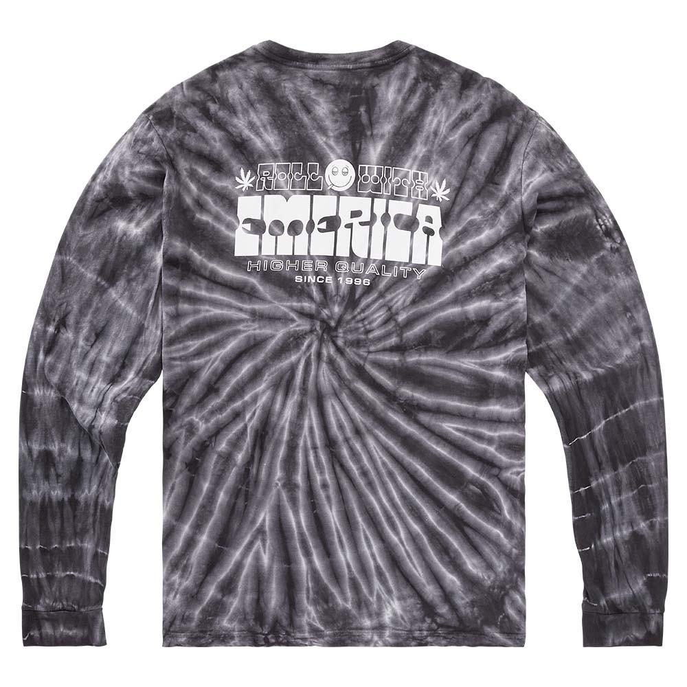 Polera Manga Larga Roll With Tiedye Black Emerica