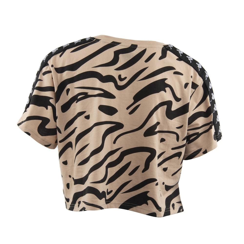 Polera Crop Top Animal Print 2201 Women Beige Banda Negra