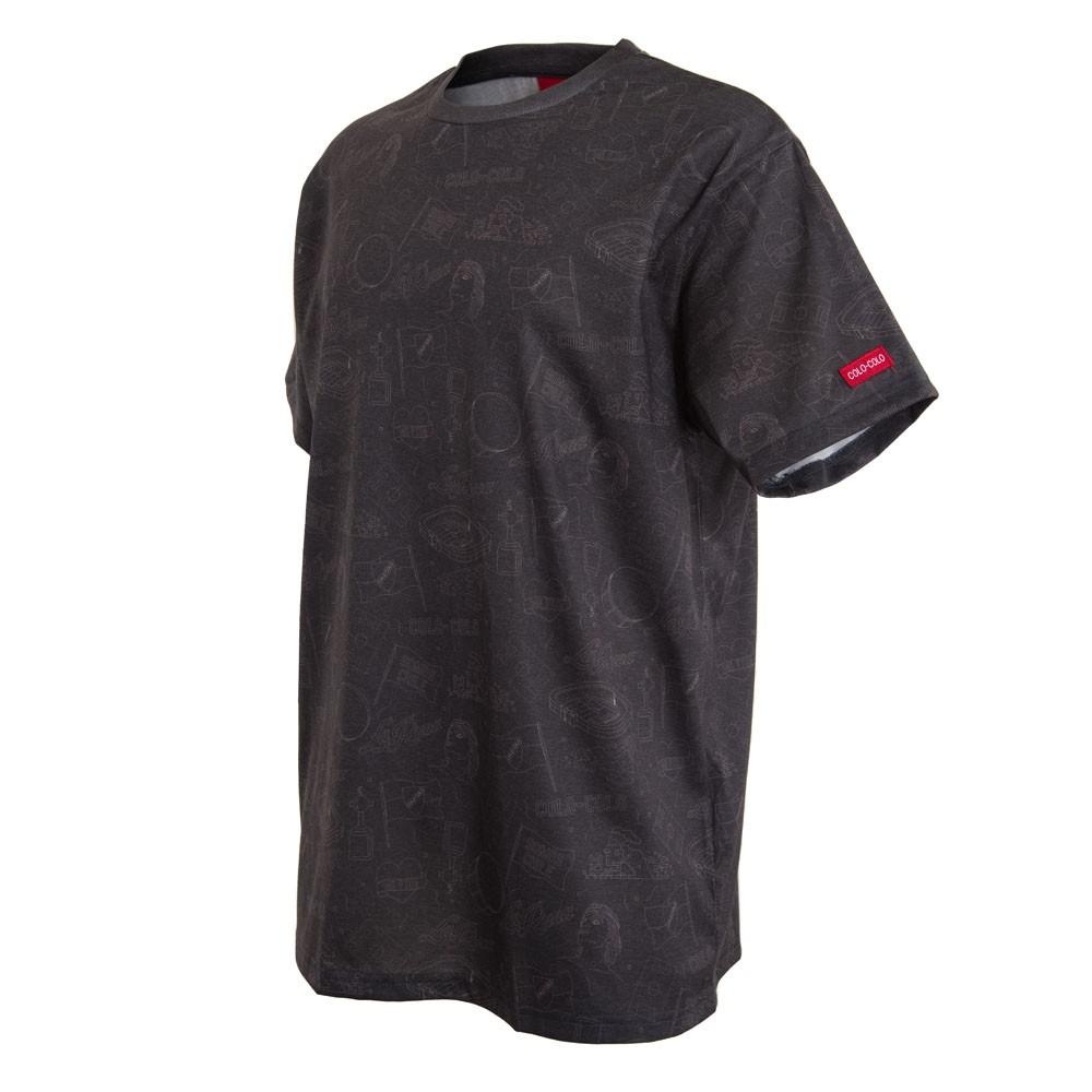 Polera Colo Colo Urbano " Simbolos" Gris