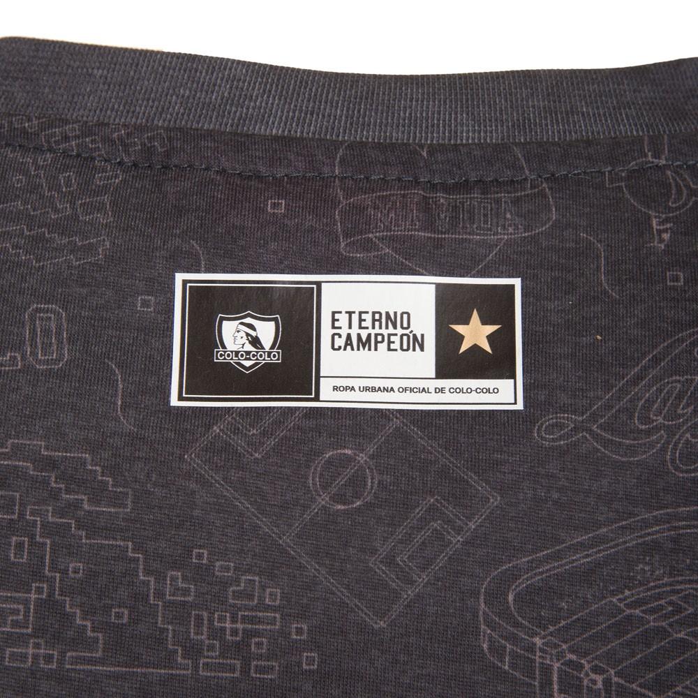 Polera Colo Colo Urbano " Simbolos" Gris