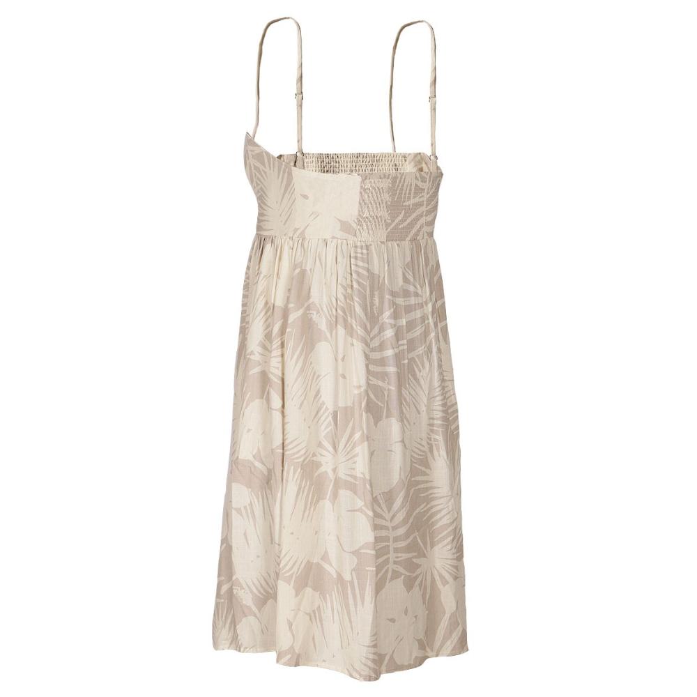 Vestido Women Leaves Beige