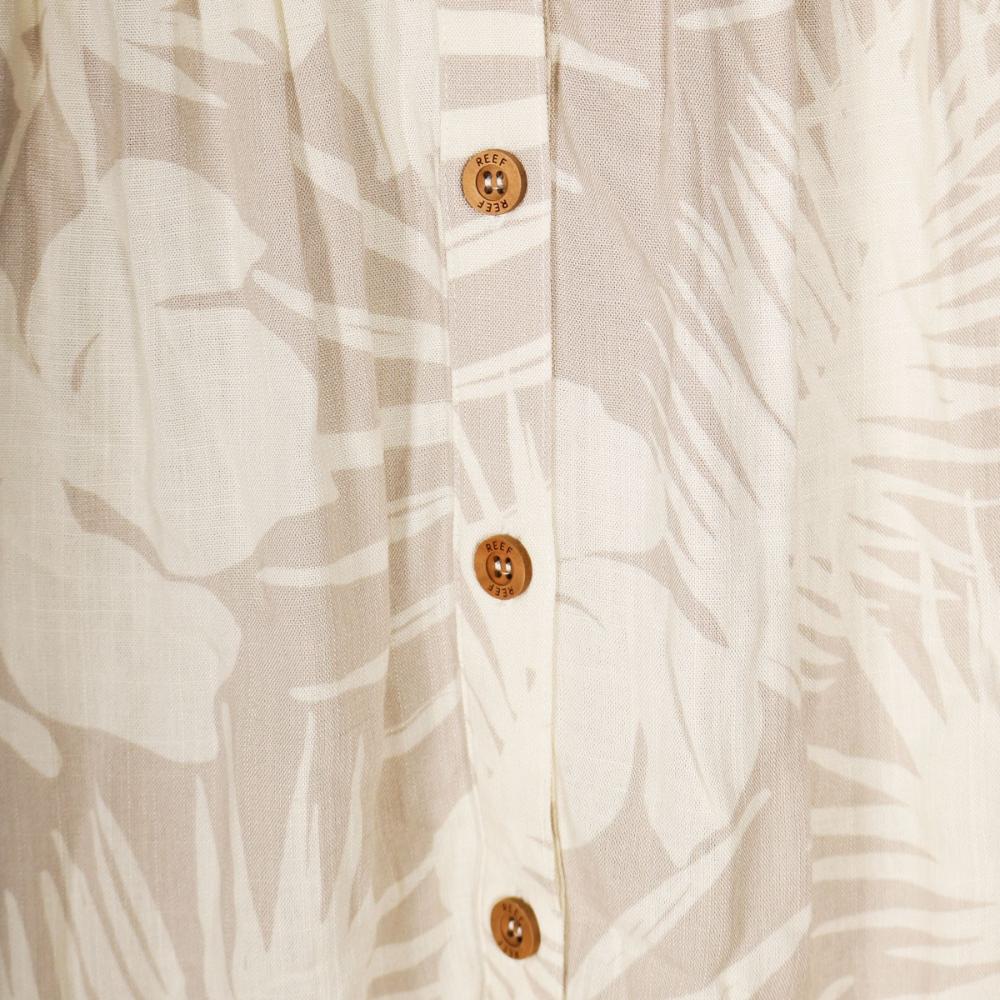 Vestido Women Leaves Beige