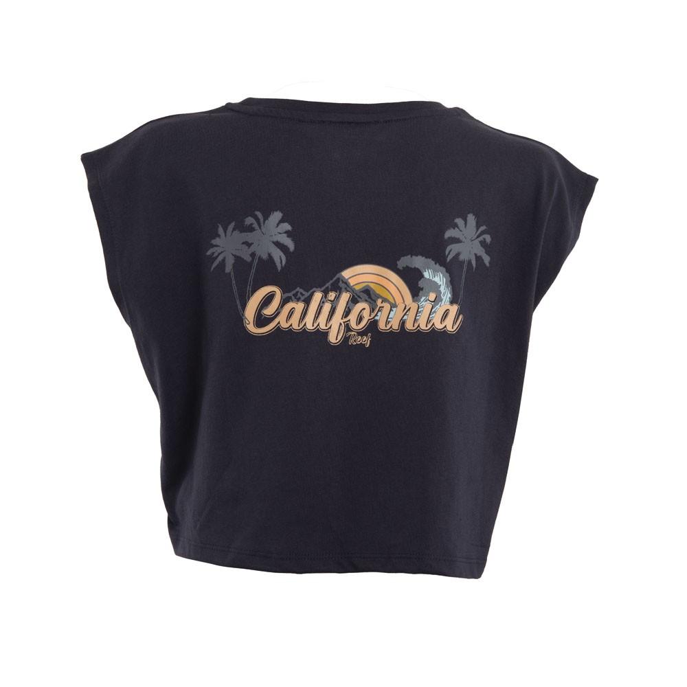 Polera Kids Crop Top Dark Grey Palm California