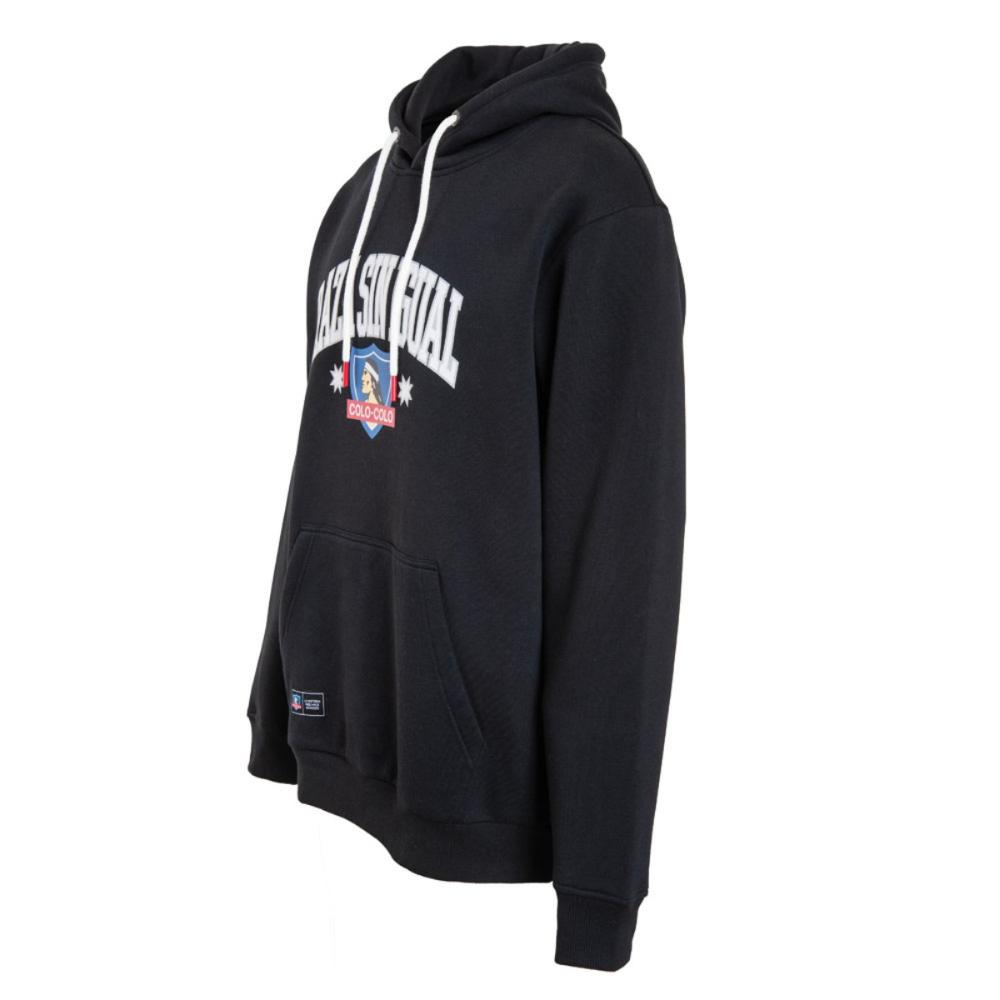 Poleron Colo Colo Urbano Hoodie Negro "Raza Sin Igual"