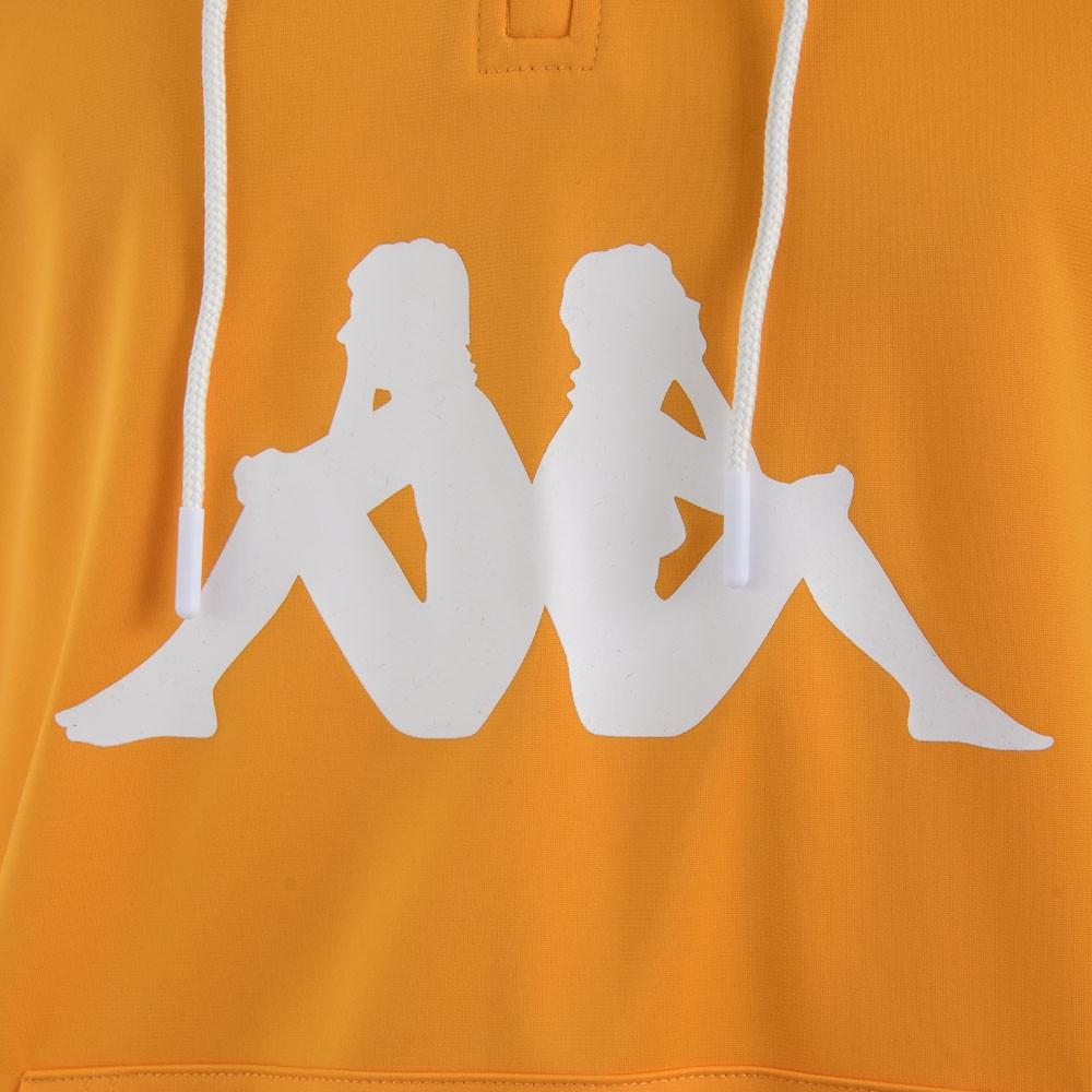 Poleron Men Hoodie Half Zipper Orange White