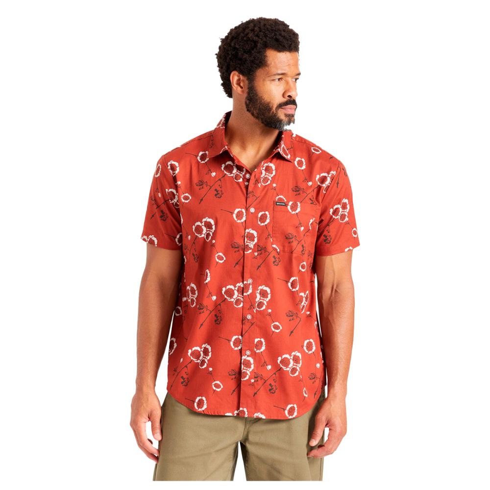 Camisa Manga Corta Men Charter Burgundy Off White Floral