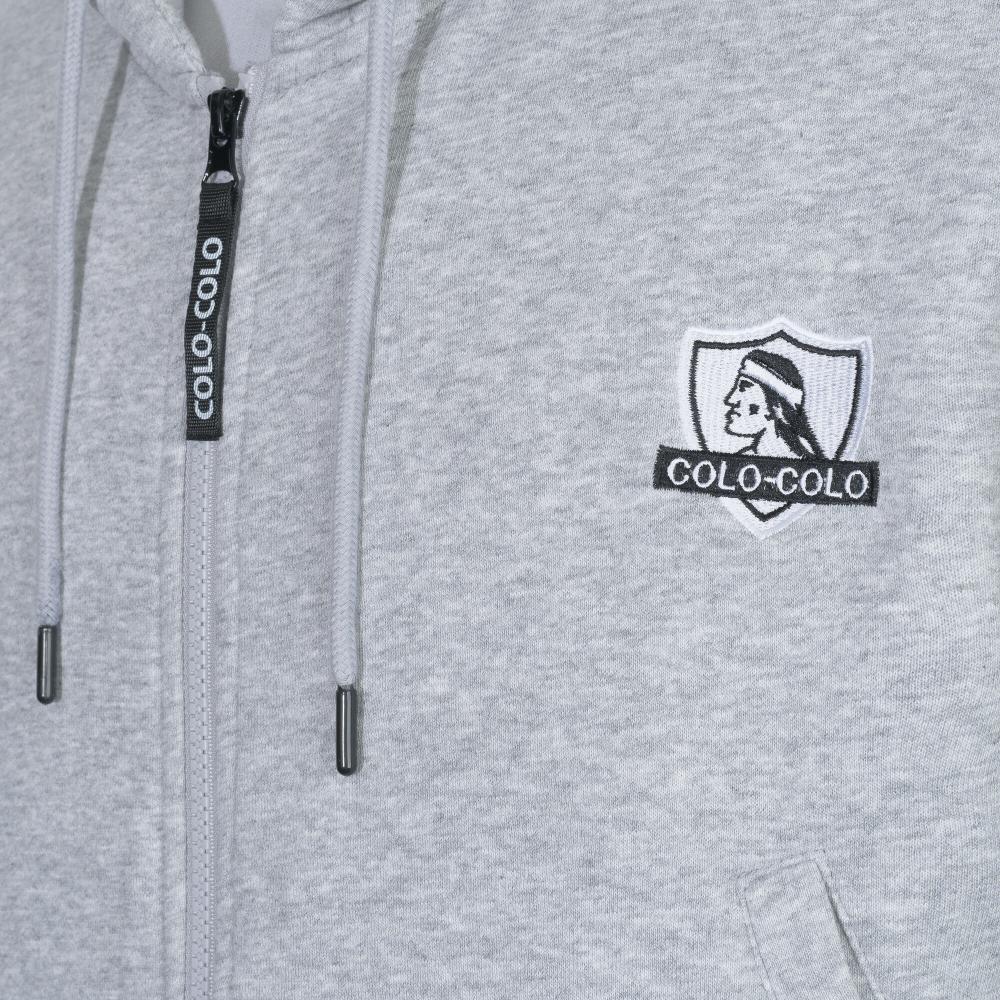 Poleron Colo Colo Urbano Mujer "Escudo" Gris