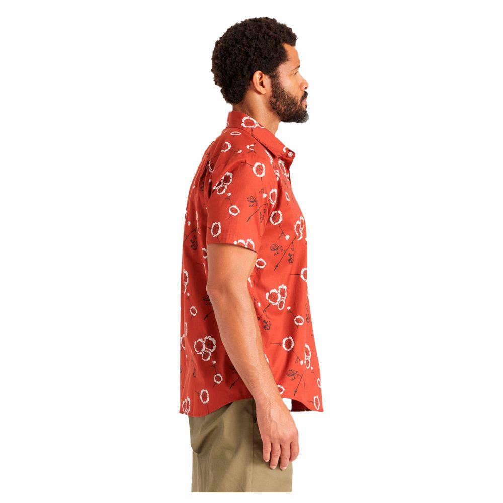 Camisa Manga Corta Men Charter Burgundy Off White Floral