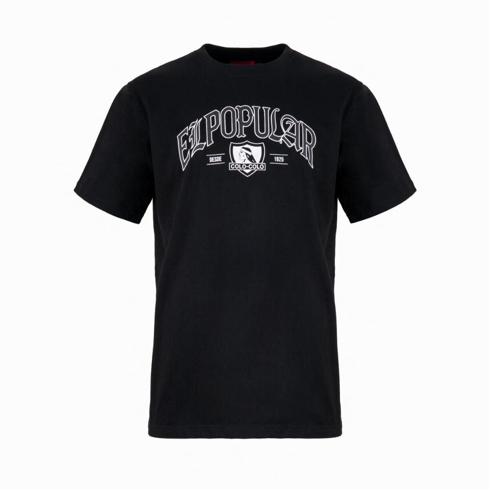 Polera Colo Colo Hombre El Popular Negro