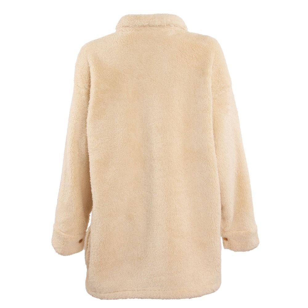 Chaqueta Women Sherpa Botones Beige