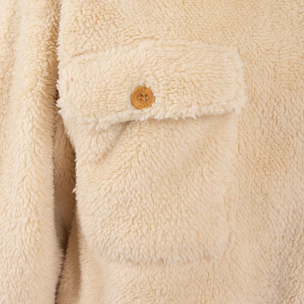 Chaqueta Women Sherpa Botones Beige