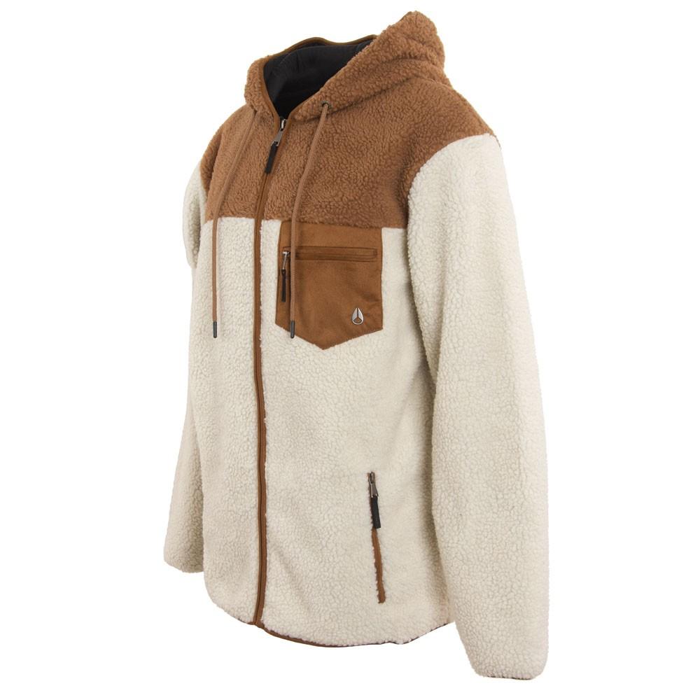 Poleron Men Sherpa Full Zipper Beige Brown