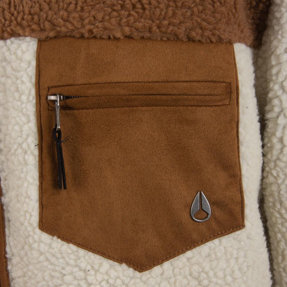 Poleron Men Sherpa Full Zipper Beige Brown