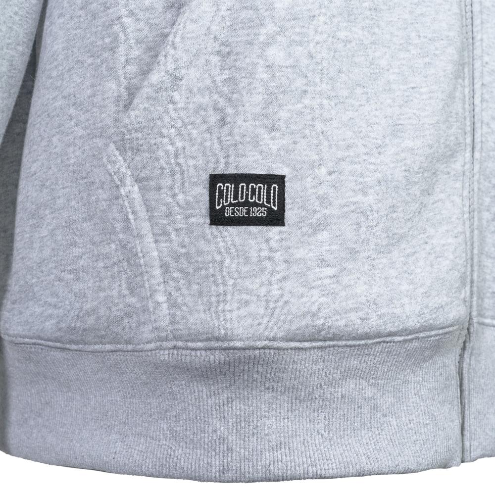 Poleron Colo Colo Urbano Hombre "Escudo" Gris