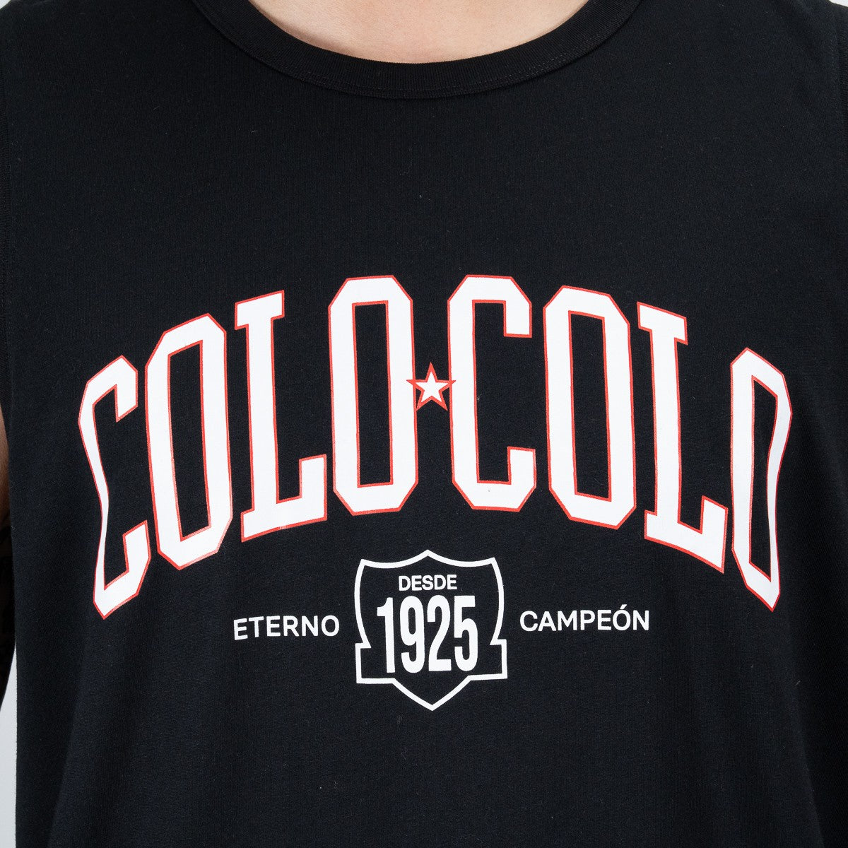 Polera Tank Colo Colo Urbano Eterno Hombre Negro