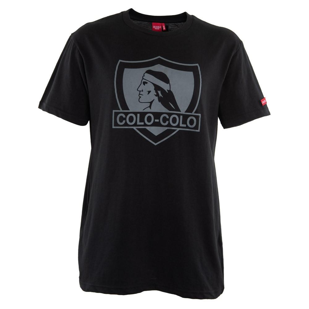 Polera Colo Colo Urbano "Escudo Gris" Negra