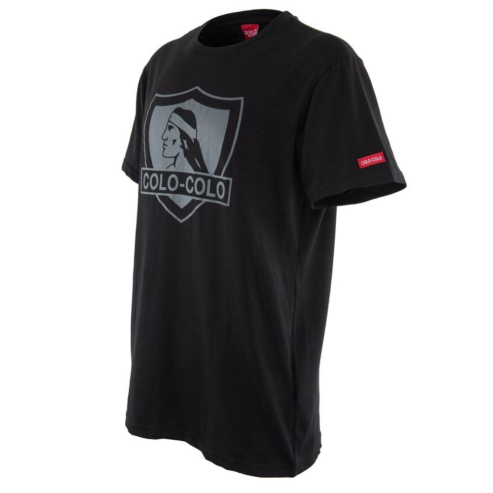 Polera Colo Colo Urbano "Escudo Gris" Negra