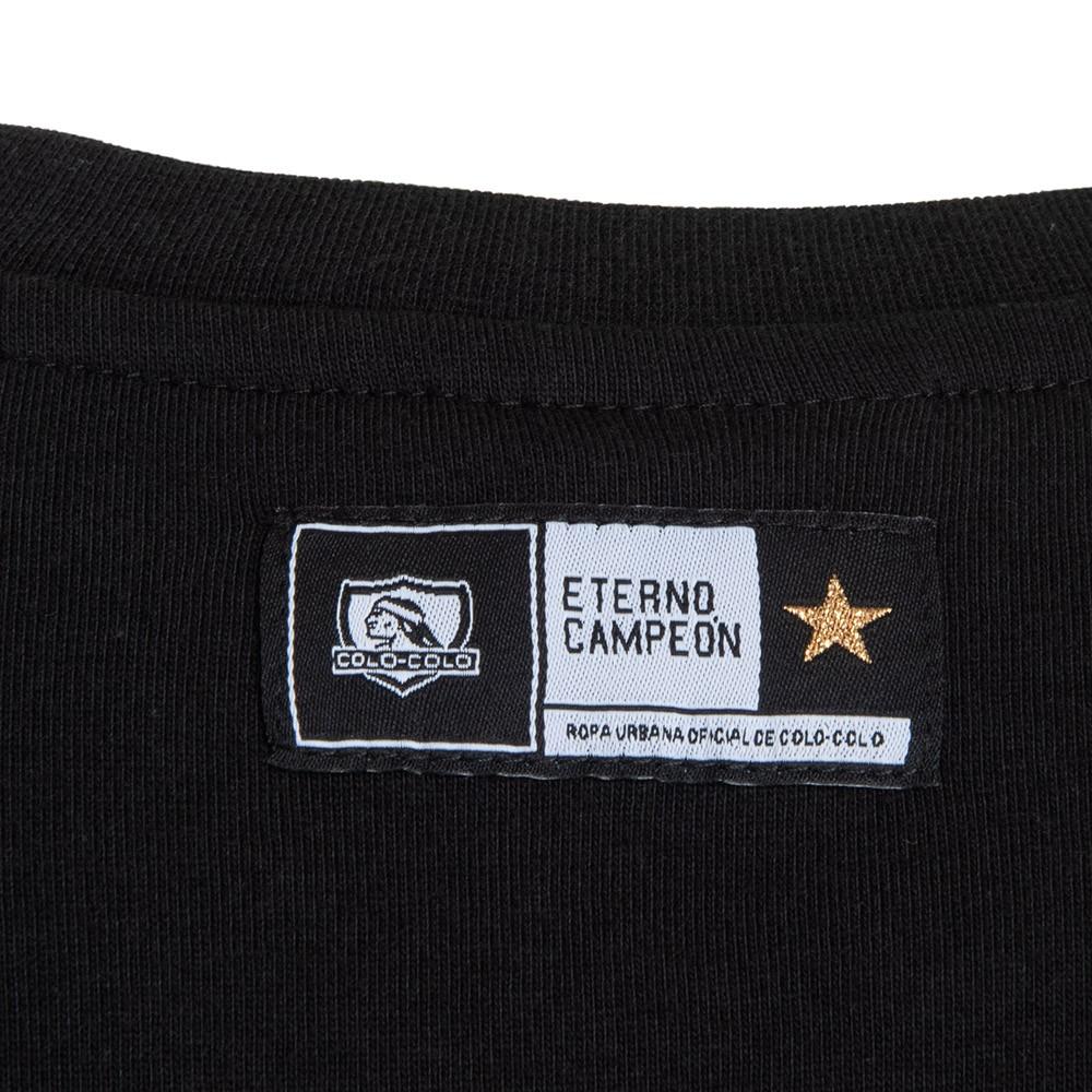 Polera Colo Colo Urbano "Escudo Gris" Negra