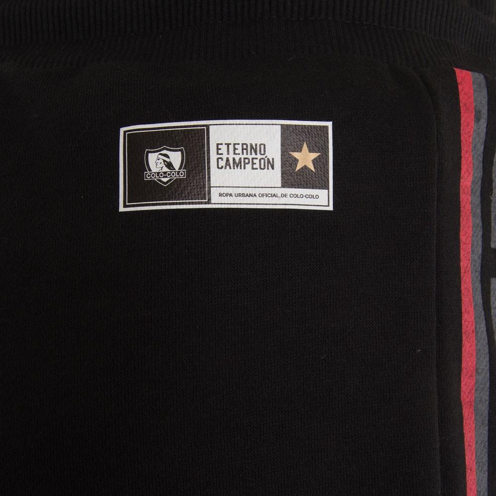 Pantalón Colo Colo Urbano Black Diseño Banda Lateral Grey Red