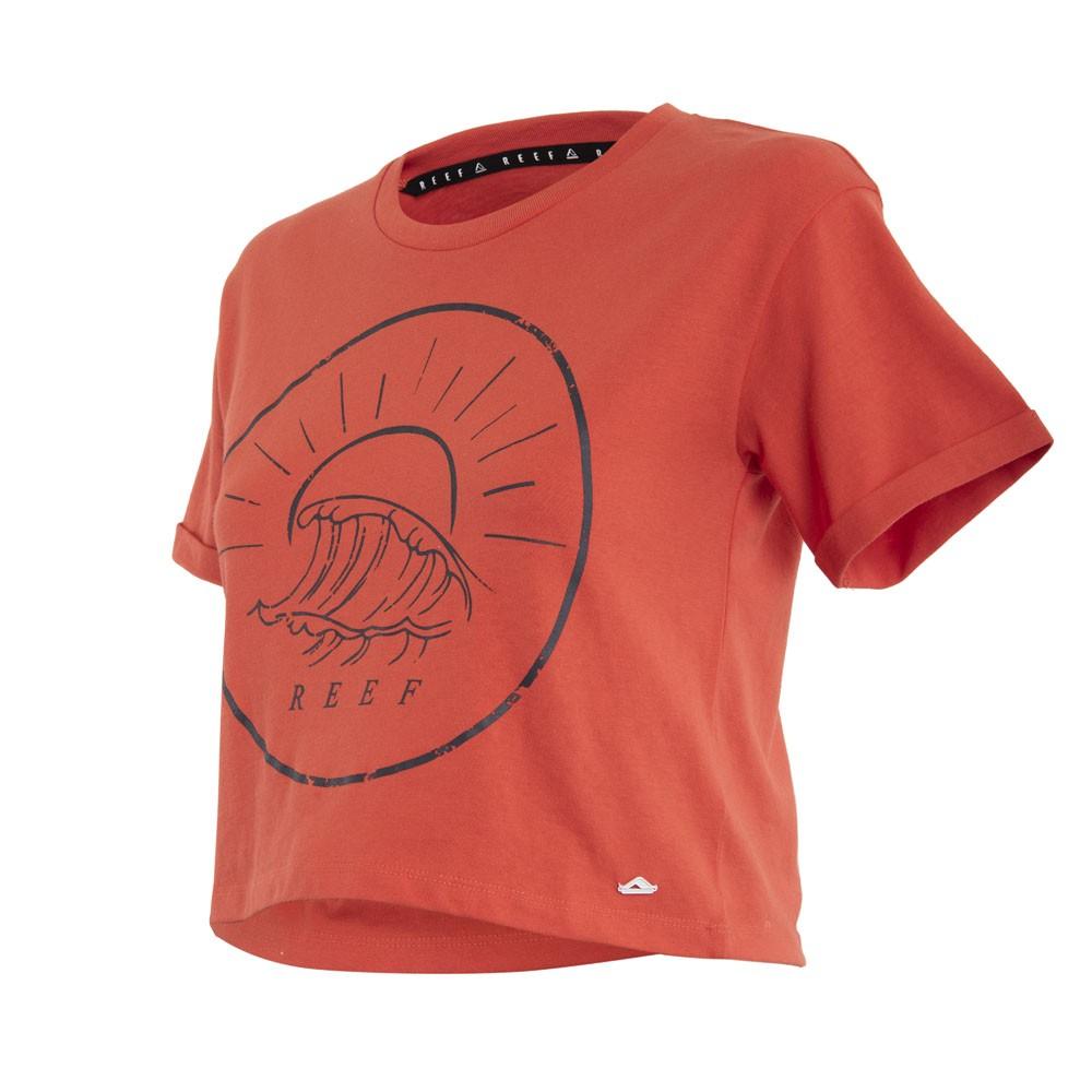 Polera Kids Crop Top Red Wave