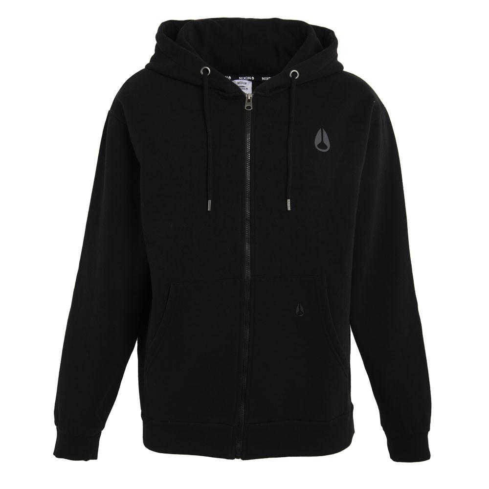 Poleron Men Full Zipper Black Double Logo