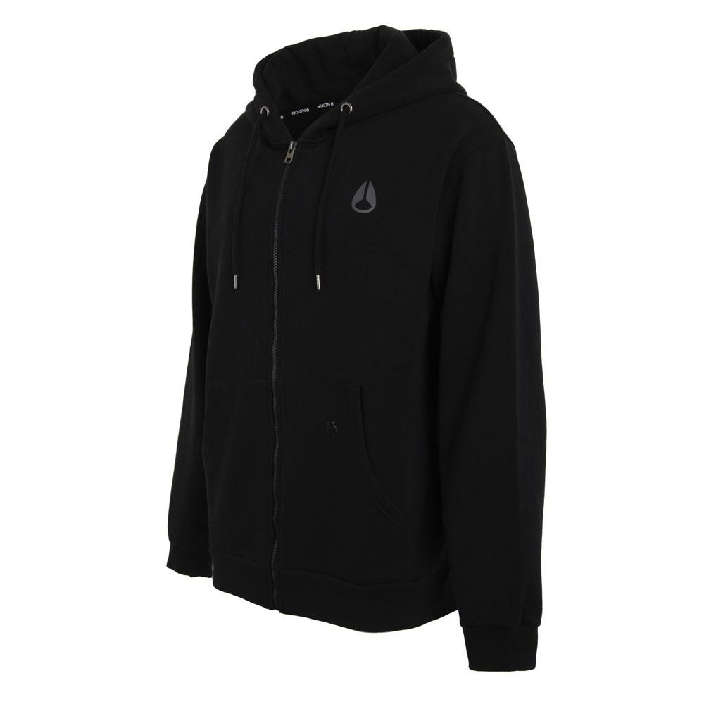 Poleron Men Full Zipper Black Double Logo
