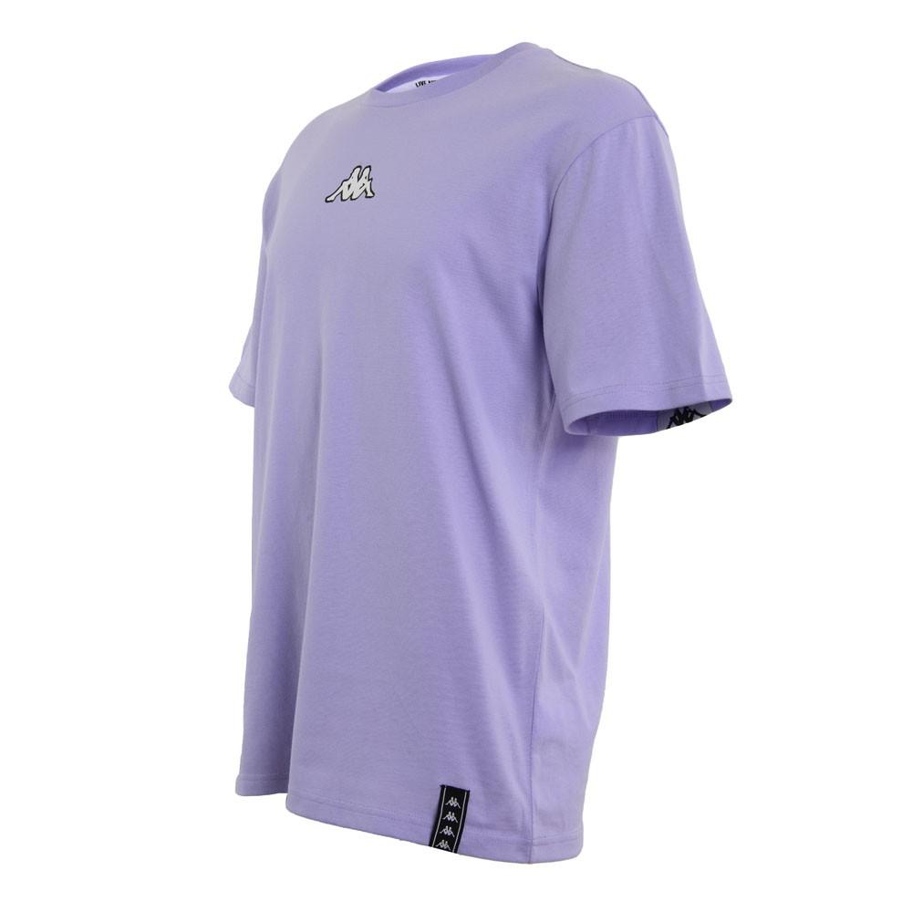 Polera Men Purple Banda Back Cross White