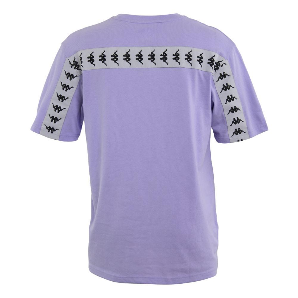 Polera Men Purple Banda Back Cross White