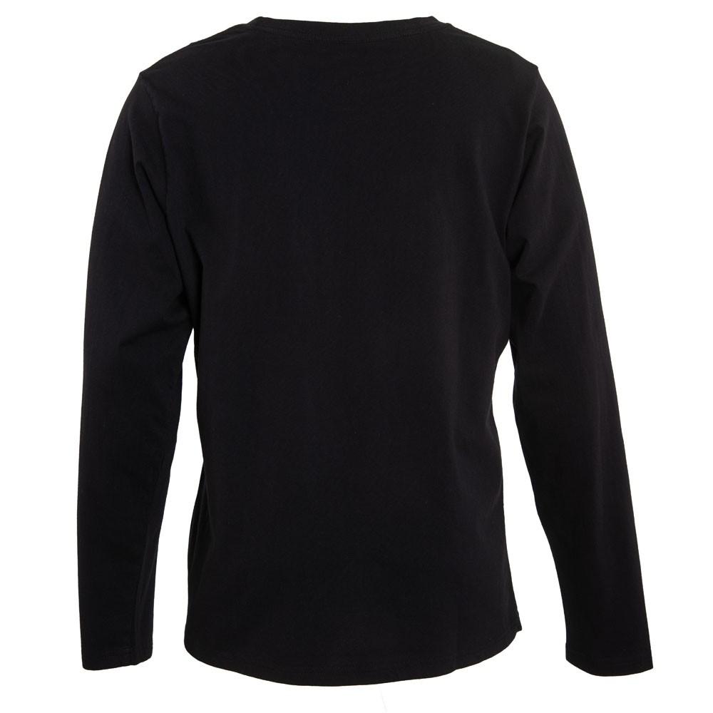 Polera Men Long Sleeve Black Logo White