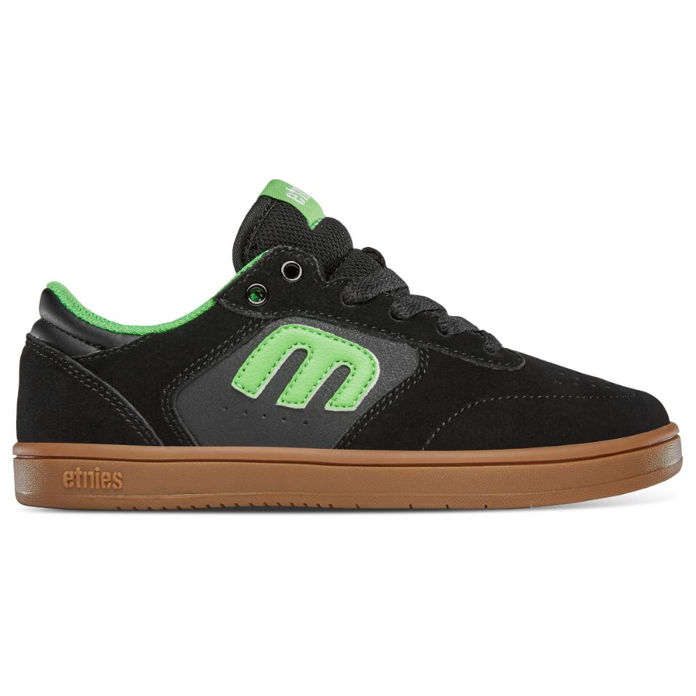 Zapatilla Kids Windrow Black Green Gum