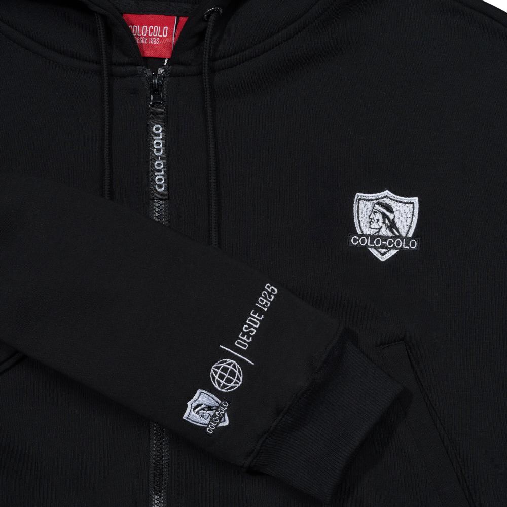Poleron Colo Colo Urbano Mujer "Escudo" Negro