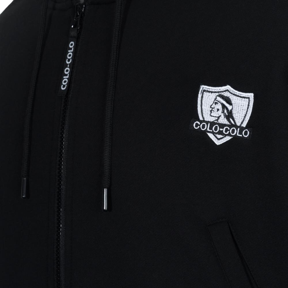 Poleron Colo Colo Urbano Mujer "Escudo" Negro