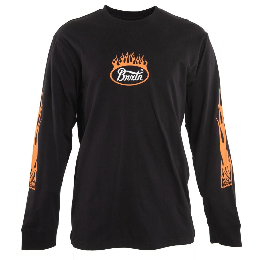 Polera Men Manga Larga Black Flames