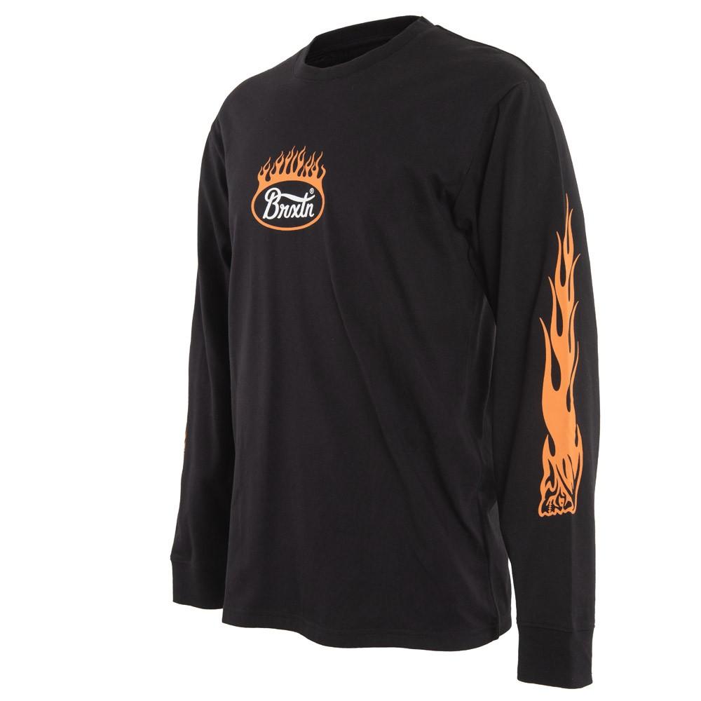 Polera Men Manga Larga Black Flames