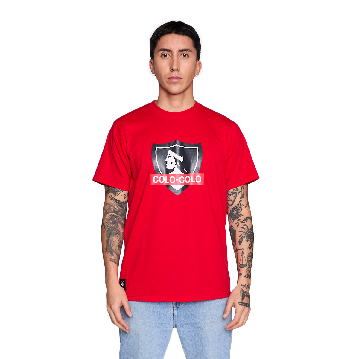 Polera Colo Colo Urbano Hombre Rojo Escudo Verano