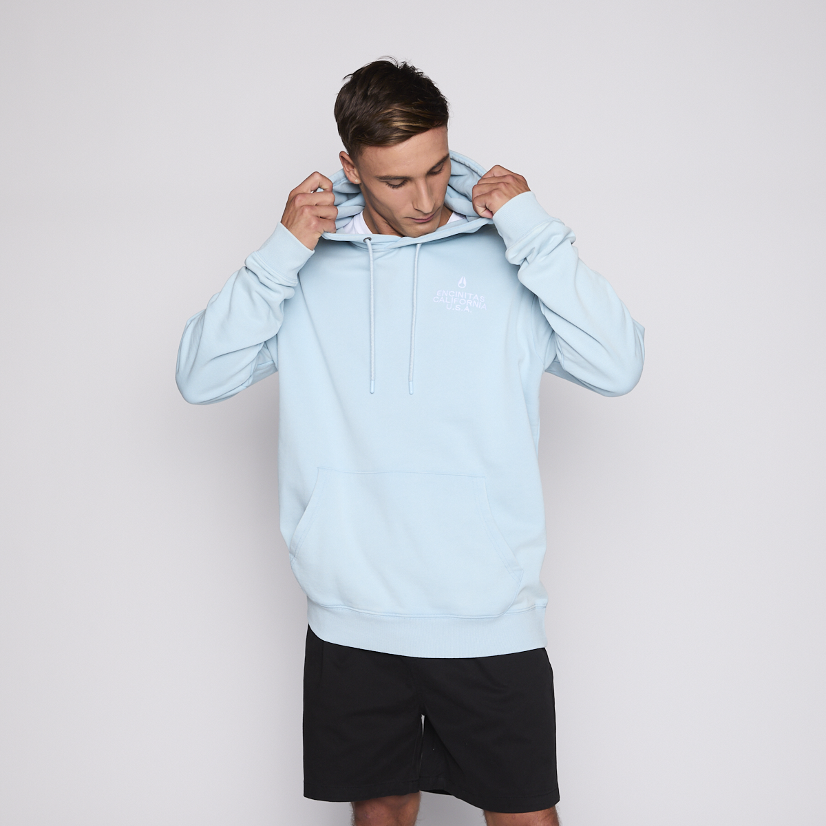 Polerón Nixon Men Hoodie Encinitas Light Blue