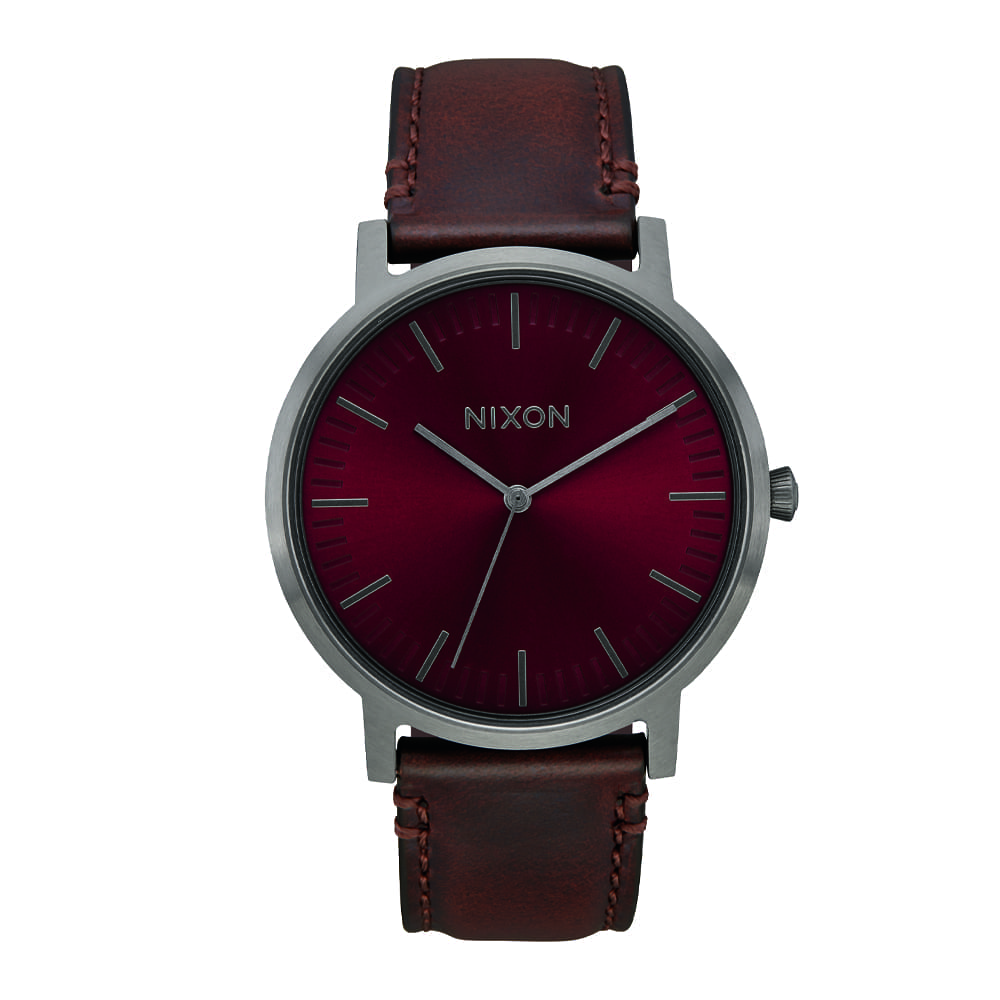 Nixon porter leather gunmetal deals