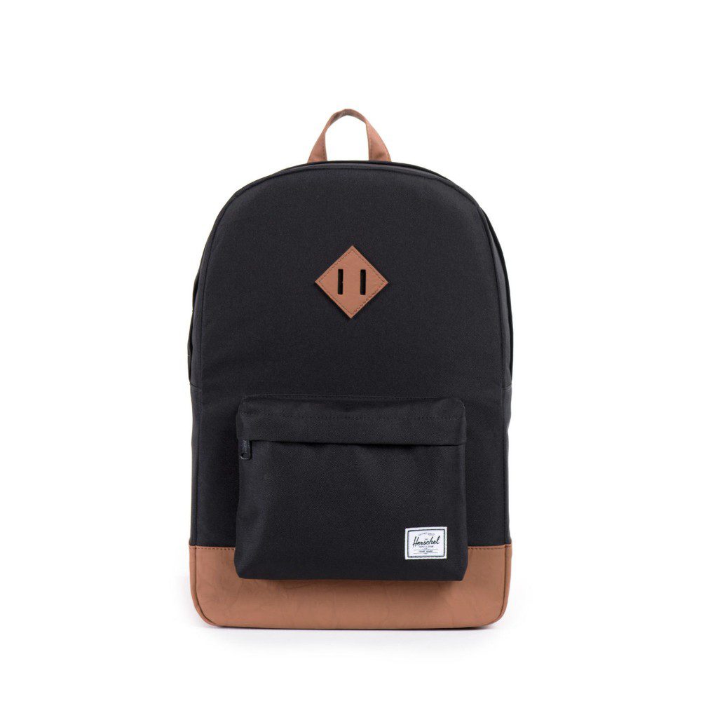 Mochila Heritage Black Tan Synthetic Herschel Street Machine